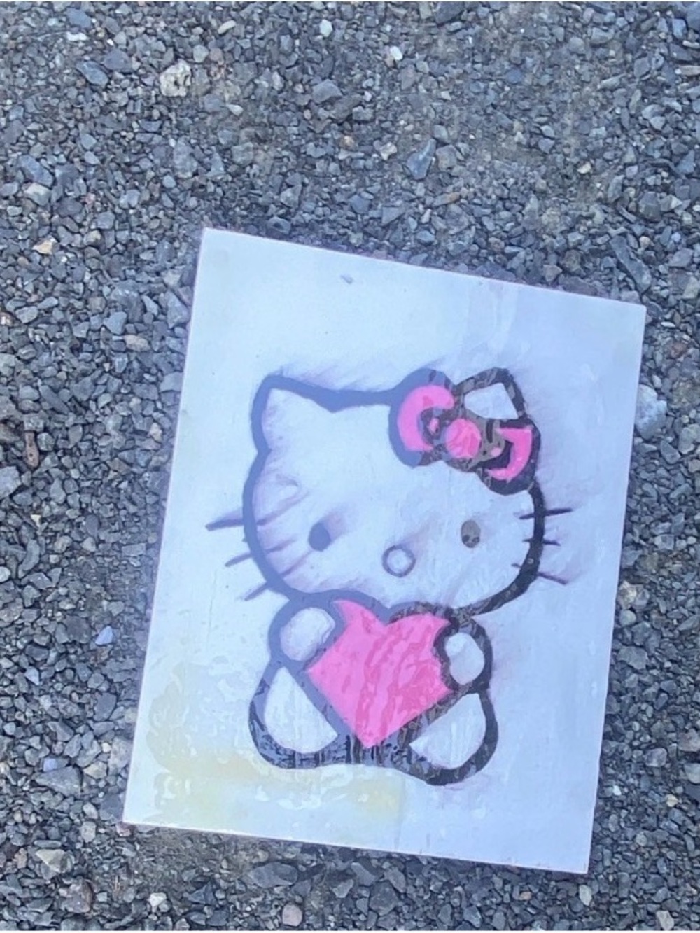 Hello Kitty Pink Heart Wall Art Print